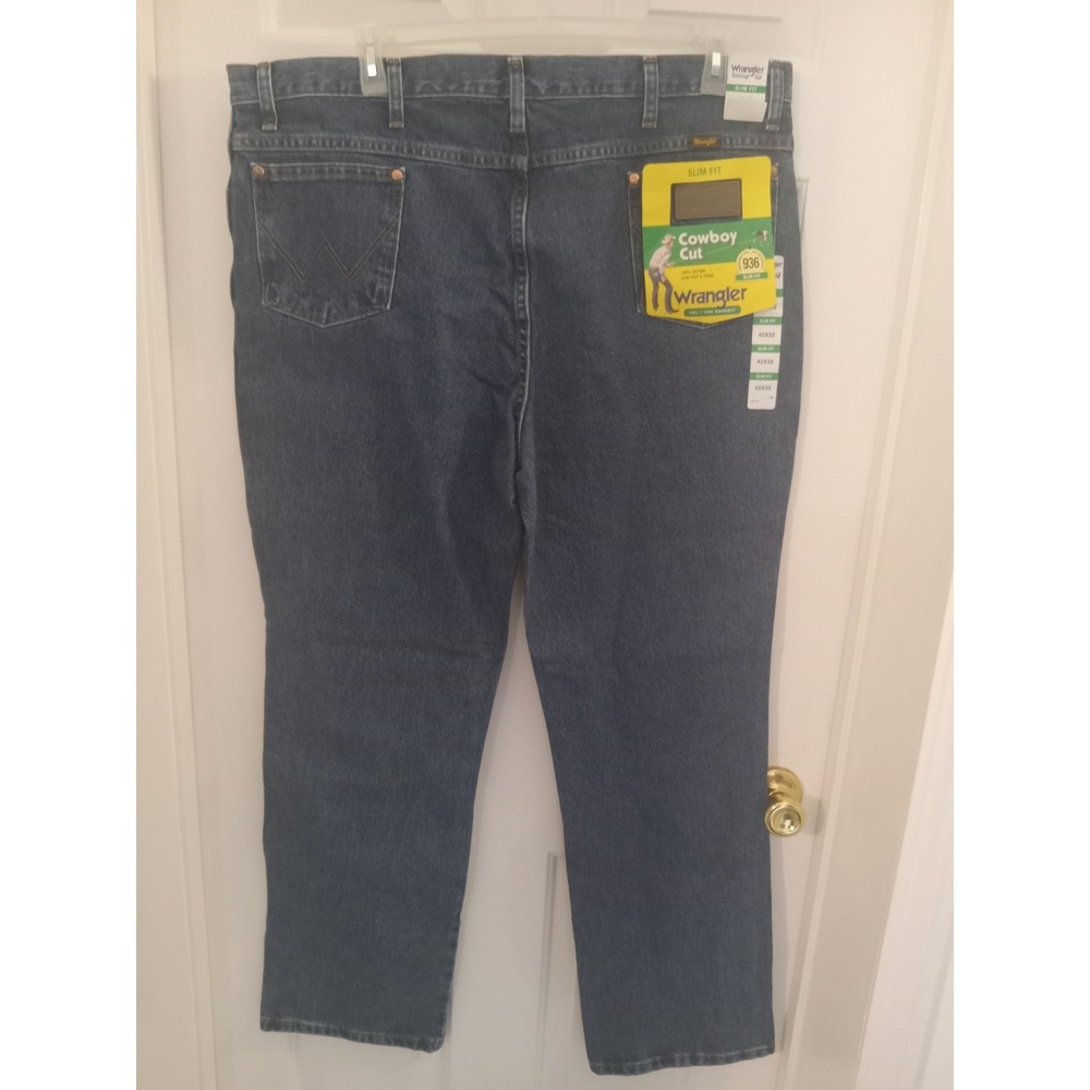 Wrangler Men's Jeans 42x32 Slim Fit Cowboy Cut Heavyweight Denim 936 Fits Boots‎